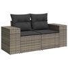 vidaXL 5-tlg. Garten-Sofagarnitur mit Kissen Grau Poly Rattan Akazie
