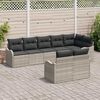vidaXL Garten-Sofa-Set mit Kissen 8 pcs Hellgrau Poly Rattan
