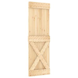 vidaXL Schiebet&uuml;r NARVIK Nat&uuml;rlich und Schwarz 70 x 210 cm (152,5 cm)