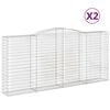 vidaXL Gabionen mit Hochbogen 2 Stk. 400x50x180/200cm Verzinktes Eisen