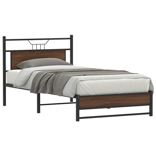 vidaXL Bettgestell ohne Matratze Braun Eichen-Optik 107x203 cm