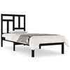 vidaXL Massivholzbett Schwarz Kiefer 90x200 cm