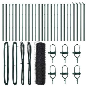 vidaXL Bodenmontierter Sechseckzaun 50 x 0,6 m PVC-beschichteter Stahl