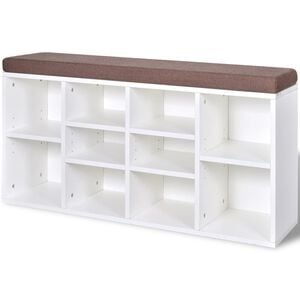 Schuhschrank Schuhbank Sitzbank 10 F&auml;cher wei&szlig;