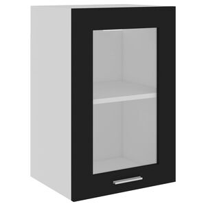 vidaXL H&auml;ngeglasschrank Lyon Schwarz 40x31x60 cm Holzwerkstoff