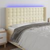 vidaXL LED Kopfteil Creme 147x16x118/128 cm Kunstleder