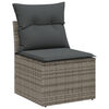 vidaXL Garten-Sofa-Set mit Kissen mit Speicher 11 pcs Grau