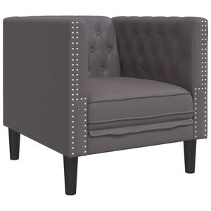 vidaXL Chesterfield-Sessel Grau Kunstleder