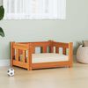 vidaXL Hundebett Wachsbraun 55 x 45 x 28 cm Massives Kiefernholz