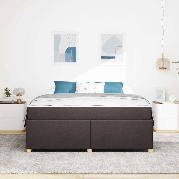 vidaXL Bettrahmen mit Matratze Dunkelbraun 180 x 200 cm Stoff