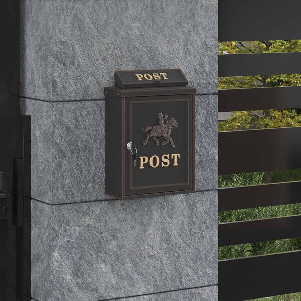 vidaXL Wandmontierter Briefkasten Bronze 29 x 13 x 41 cm Gussaluminium