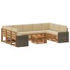 vidaXL Outdoor-Sofagarnitur 10 stk. Natur und Beige Polyester