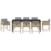 vidaXL Garten Essgruppe mit Kissen 9 pcs Beige Poly-Rattan