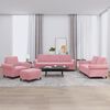 vidaXL 4-tlg. Sofagarnitur mit Kissen Rosa Samt