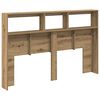 vidaXL LED-Kopfteil mit Ablagen Artisan-Eiche 160x17x102 cm