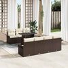 vidaXL Garten-Sofa-Set mit Kissen mit Speicher 8 pcs Braun Poly Rattan