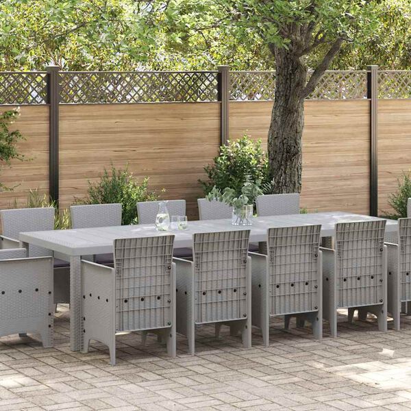 vidaXL Garten Essgruppe mit Kissen Hellgrau und Anthrazit