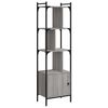 vidaXL B&uuml;cherregal mit T&uuml;r Grau Sonoma 44,5x30x154,5 cm Holzwerkstoff