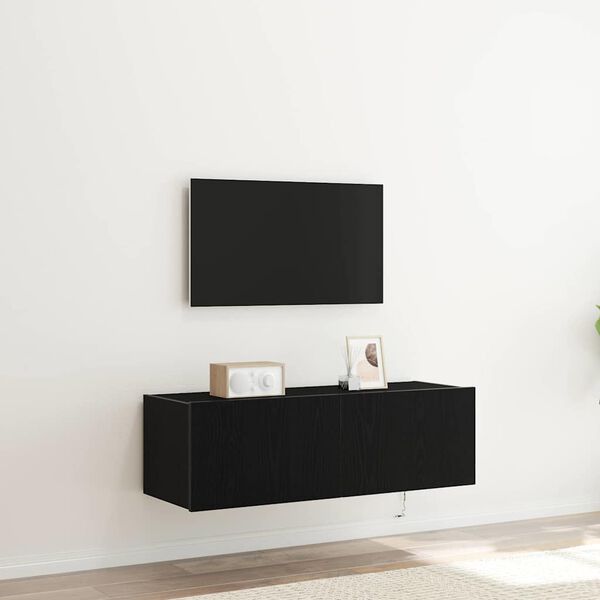 vidaXL TV-Wandschrank 2 pcs Schwarz Eichen-Optik 100 x 35 x 31 cm