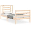 vidaXL Massivholzbett mit Kopfteil 90x200 cm