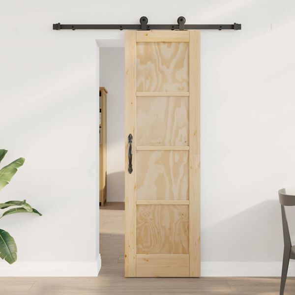vidaXL Schiebet&uuml;r ORKDAL Braun 61 x 198,5 cm Massives Kiefernholz