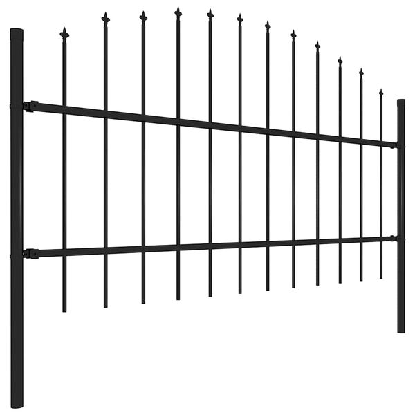 vidaXL Gartenzaun mit Speerspitze Stahl 181 x 100 cm Schwarz