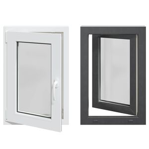 vidaXL Kellerfenster Innenseite Farbe Wei&szlig; RISOR 50 x 75 cm