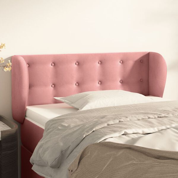 vidaXL Kopfteil mit Ohren Rosa 93x23x78/88 cm Samt