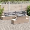 vidaXL Gartensofa-set mit Speicher Beige und Hellgrau Poly Rattan