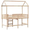 vidaXL Hochbett mit Leiter und Dach 90x200 cm Massivholz Kiefer