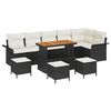 vidaXL Garten-Sofa-Set 10 stk. 9-Sitzanzahl Schwarz und Creme