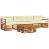 vidaXL Outdoor-Sofagarnitur mit Kissen 5 pcs Natur und Creme