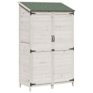 vidaXL Gartenschuppen Wei&szlig; 106,5 x 56 x 176 cm Massivholz aus Fichte