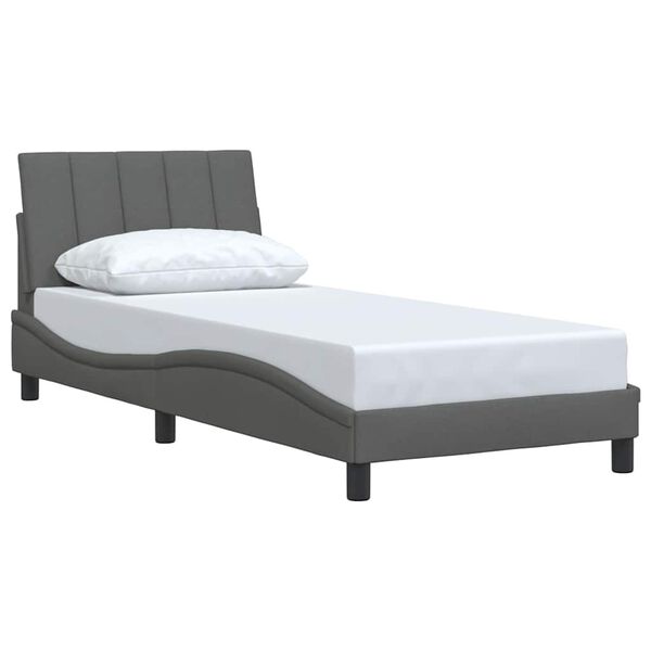 vidaXL Bettgestell ohne Matratze "Hanko" Dunkelgrau 80x200 cm Stoff