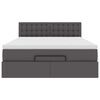 vidaXL Ottoman-Bett mit Matratzen & LEDs Grau 140x200 cm Kunstleder