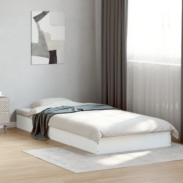 vidaXL Bettgestell Wei&szlig; 75x190 cm Holzwerkstoff