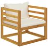 vidaXL 6-tlg. Garten-Lounge-Set mit Auflagen Creme Massivholz Akazie