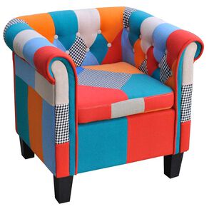 vidaXL Sessel mit Patchwork-Design Stoff