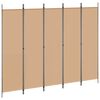 vidaXL 5-teiliger Raumteiler Beige 250 x 200 cm Stoff