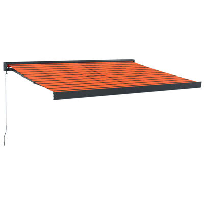 vidaXL Markise Einziehbar Orange und Braun 3,5x2,5 m Stoff & Aluminium