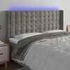 vidaXL LED Kopfteil Hellgrau 163x16x118/128 cm Samt