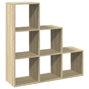 vidaXL Raumteiler-B&uuml;cherregal 3 Etagen Sonoma-Eiche 99x29x99 cm