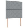 vidaXL Boxspringbett mit LED-Lichtleisten Hellgrau 90 x 200 cm Stoff
