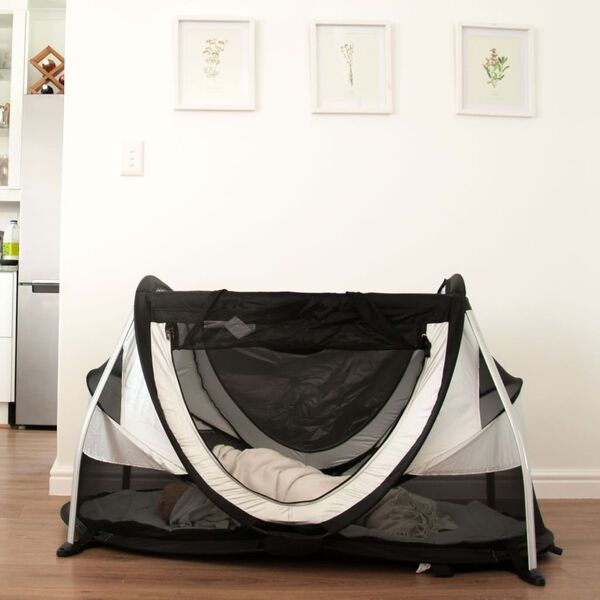 DERYAN Pop-Up-Reisebett mit Moskitonetz PeuterBox Creme