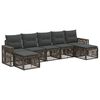 vidaXL Gartensofa-set 7 stk. Grau und Dunkelgrau Poly-Rattan