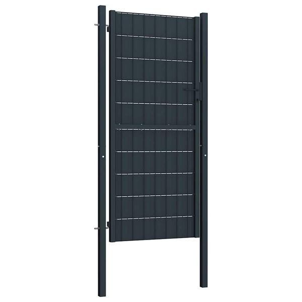 vidaXL Gartentor aus PVC und Stahl 100 x 124 cm Anthrazit