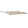 vidaXL Manueller Markisenrahmen mit LEDs Beige und Wei&szlig; 4,5 x 3,5 m