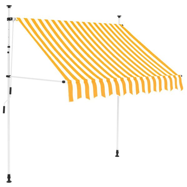 vidaXL Einziehbare Markise Handbetrieben 150 cm Orange/Wei&szlig; Gestreift
