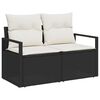 vidaXL Sofa Set mit Kissen 8 pcs Schwarz und Creme Poly-Rattan