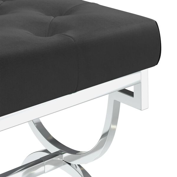 vidaXL Bank 99 cm Schwarz Samt und Edelstahl